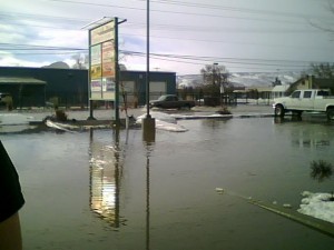 out the front door of SignDog We like our parking lake.
